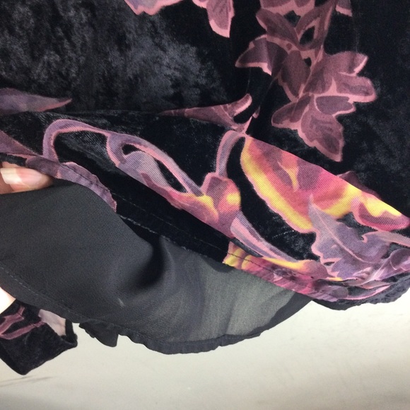 Everly Velvet Floral Burnout Cut Out Open Back Overlay Shift Dress Size Medium - Picture 12 of 14